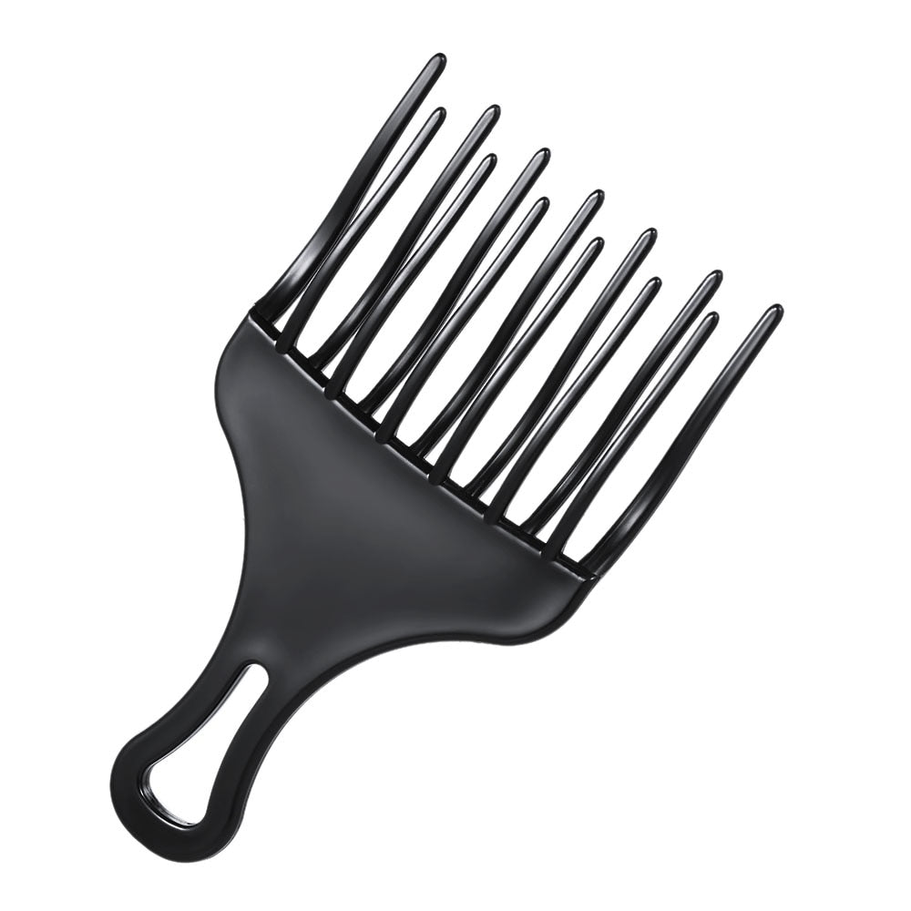 1Pc Insert Afro Hair Pick Comb Wide Comb Teeth Hair Fork Brush for Curly Hair Plastic High & Low Gear Comb Hair Styling Tools