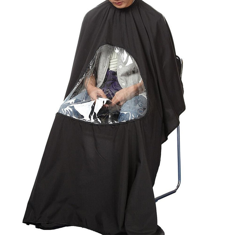Professional Waterproof Styling Salon Barber Hairdresser Hair Cutting Hairdressing Gown Cape with Viewing Window Apron