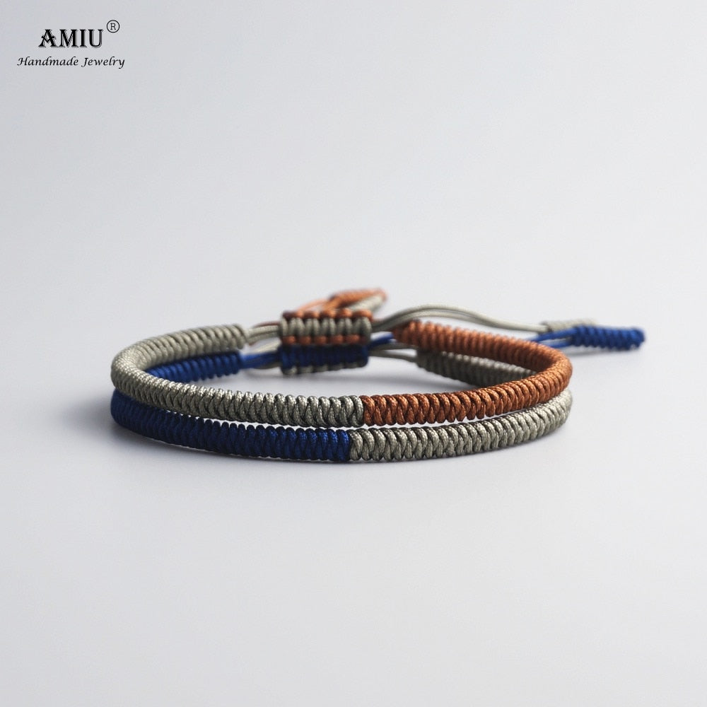AMIU Multi Color Tibetan Jewelry Buddhist Tibetan Bracelets & Bangles For Women Men Handmade Knots Rope Budda Lucky Bracelet