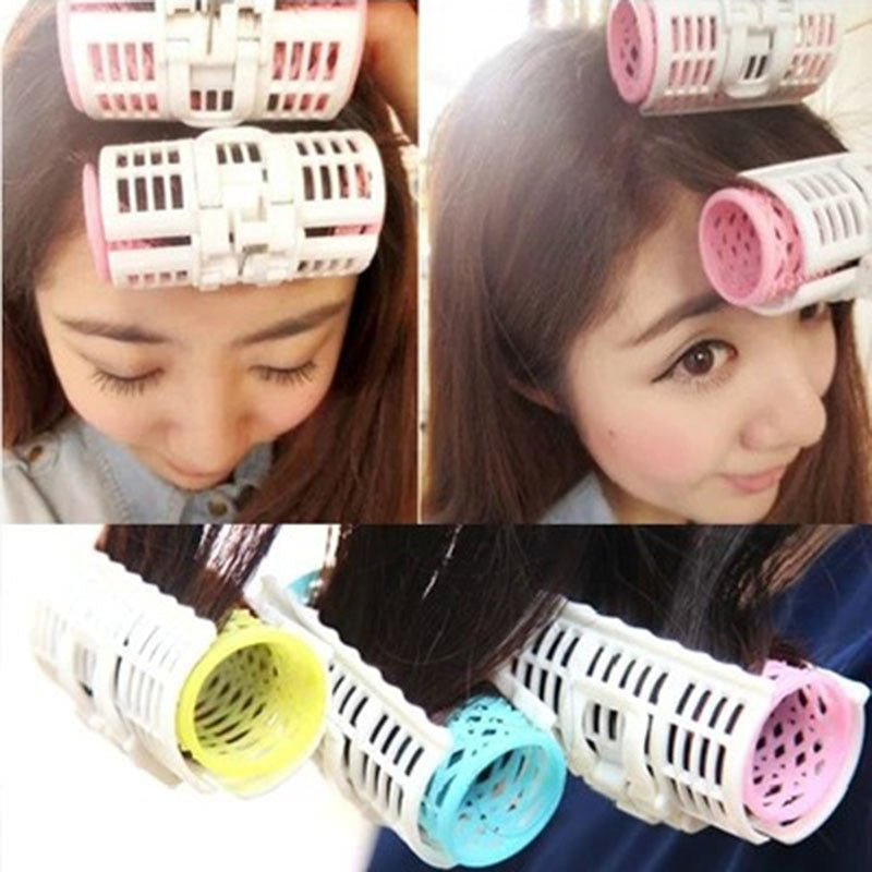 3pcs Hairdressing Home Use DIY Magic Large Self-Adhesive Hair Rollers Styling Roller Roll Curler Hair Tool Color Random