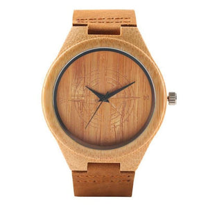 2019 Top Gift Black/Coffee/Green Dial Natural Bamboo Wood Watch Men Women Genuine Leather Wooden Clock Male hour Reloj de madera