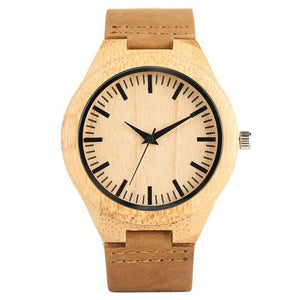 2019 Top Gift Black/Coffee/Green Dial Natural Bamboo Wood Watch Men Women Genuine Leather Wooden Clock Male hour Reloj de madera