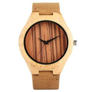 2019 Top Gift Black/Coffee/Green Dial Natural Bamboo Wood Watch Men Women Genuine Leather Wooden Clock Male hour Reloj de madera