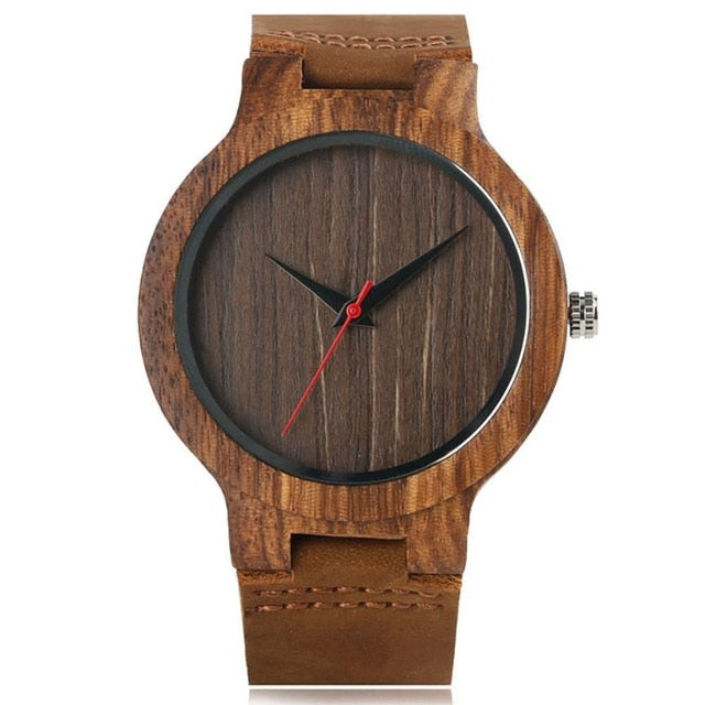 2019 Top Gift Black/Coffee/Green Dial Natural Bamboo Wood Watch Men Women Genuine Leather Wooden Clock Male hour Reloj de madera