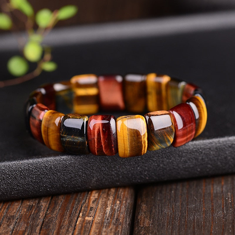 BOEYCJR Colorful Tiger Eyes Natural Stone Beads Bangles & Bracelets Handmade Jewelry Energy Bracelet for Women or Men  2019